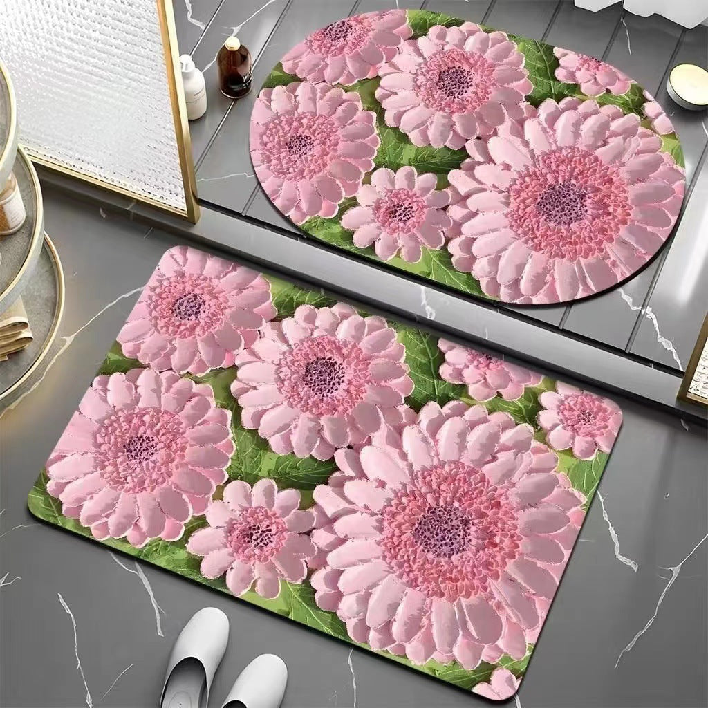 Blumenmuster Badezimmermatte Brehn