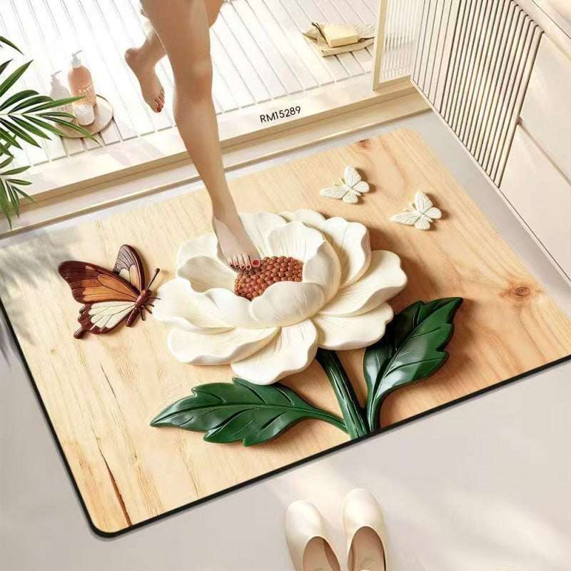 3D Schmetterlingsmuster Badmatte