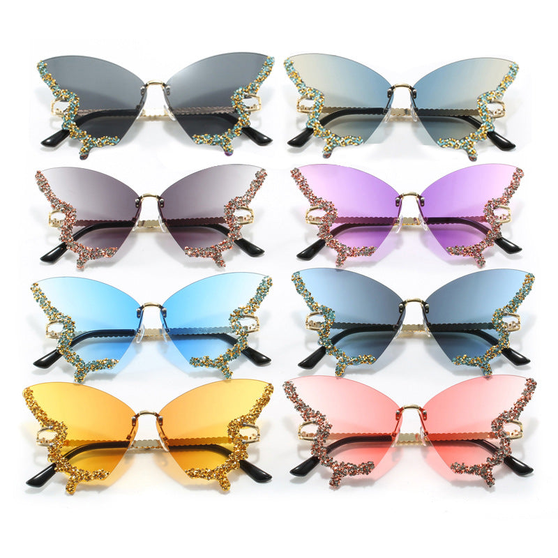 Damen extravagante Cats Eye Sonnenbrille mit funkelnden Akzenten Brehn