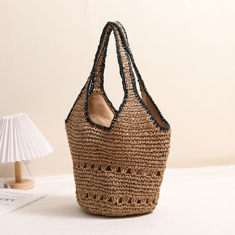 Handgefertigte Basttasche mit Dekorativen Details Brehn