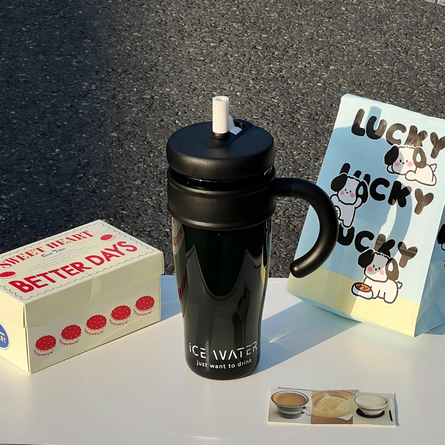 Damen Multifunktionale Kaffeetasse mit Strohhalm Brehn