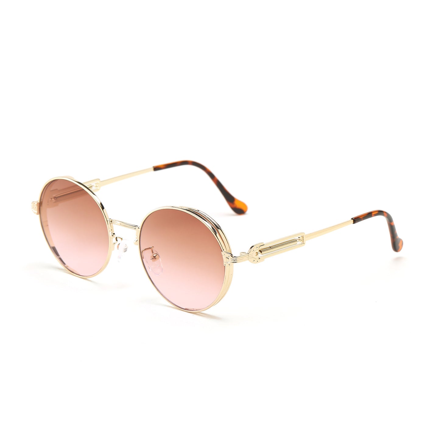 Damen runde Vintage-Sonnenbrille mit exklusivem Metallrahmen Brehn