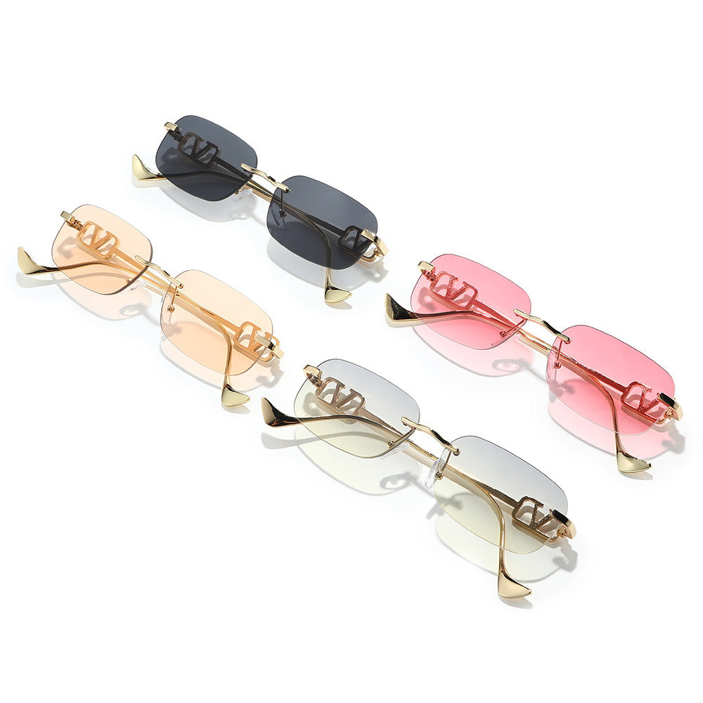 Chic Vintage-inspirierte rechteckige Sonnenbrille Brehn
