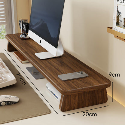 Bamboo Monitor Riser Schreibtisch Organizer mit Unterregal und Kabelmanagement