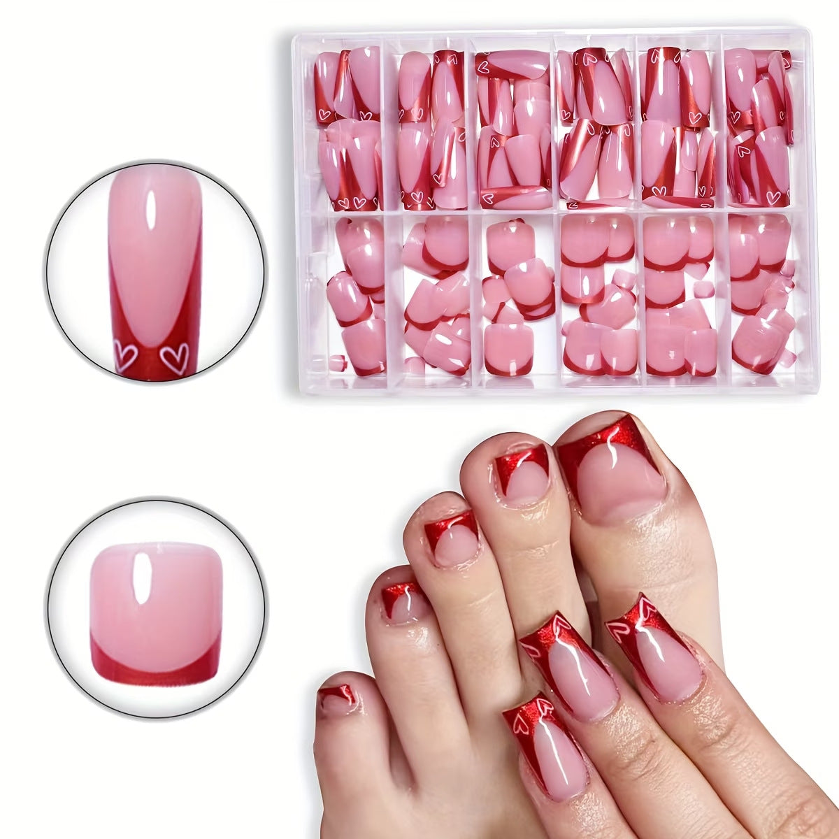 Herz-Design Press-On Nagelkunst Brehn
