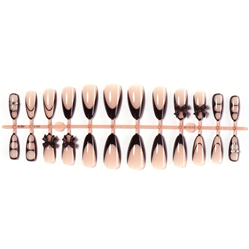 Ombre Press-On Nagelset mit dekorativen Elementen Brehn