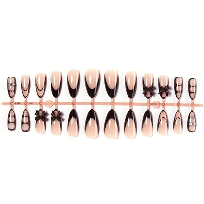 Ombre Press-On Nagelset mit dekorativen Elementen Brehn