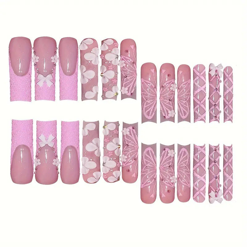Dekorative 3D Blumen Druck-Nagelkunst Brehn