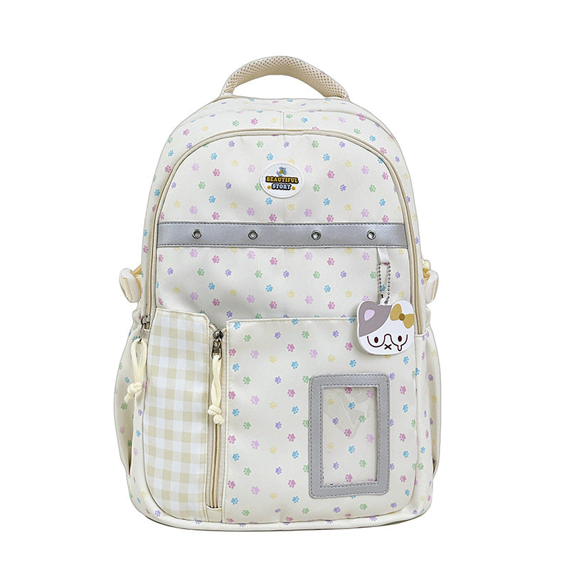 Blumenmuster Multi-Taschen Rucksack Brehn