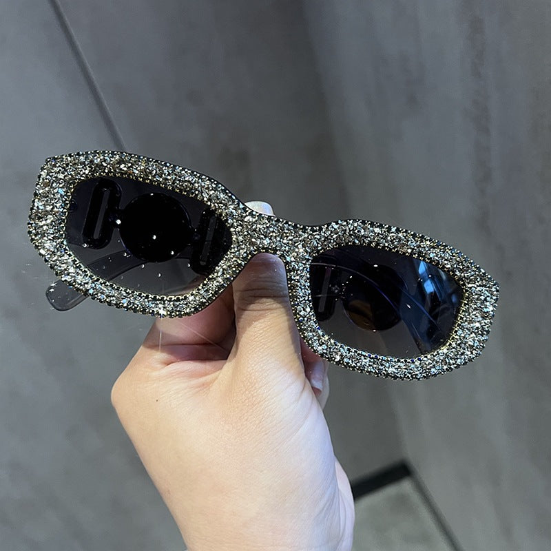 Damen modische Sonnenbrille mit funkelndem Strassrahmen Brehn