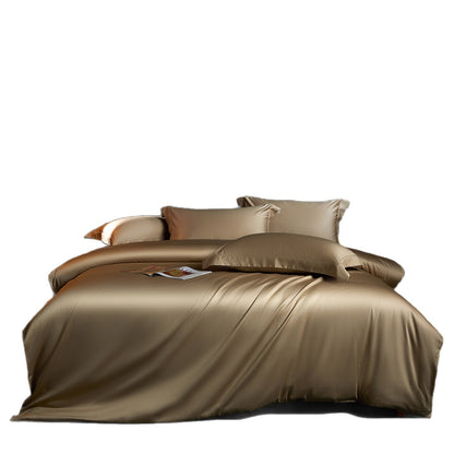 Premium Glatt-Mulberry-Feel Satin Bettwäsche-Set mit verstecktem Reißverschluss und tiefen Taschen Bettlaken