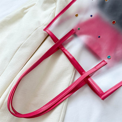 Transparente Mode Tasche mit dekorativen Edelsteinen