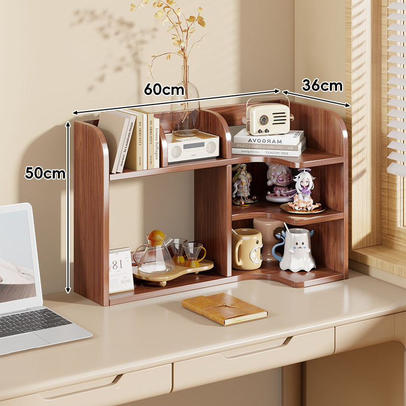 Multifunktionale Desktop-Regalorganisator mit erhöhtem Rücken und offenen Fächern