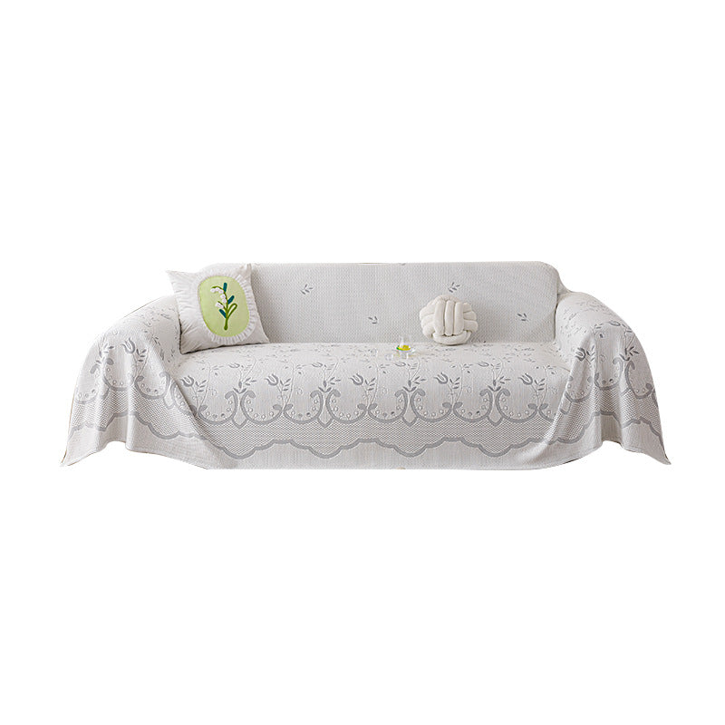 Elegante floral gestickte Sofa-Decke