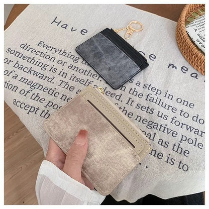 Texturiertes Leder Kartenhalter Täschchen