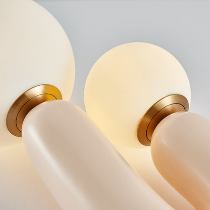 Künstlerische Tischlampe mit dualem Globusdesign