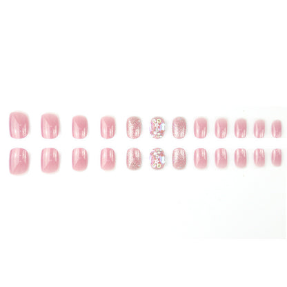 Premium Funkelnde Press-On Nagelset mit dekorativen Strasssteinen Brehn