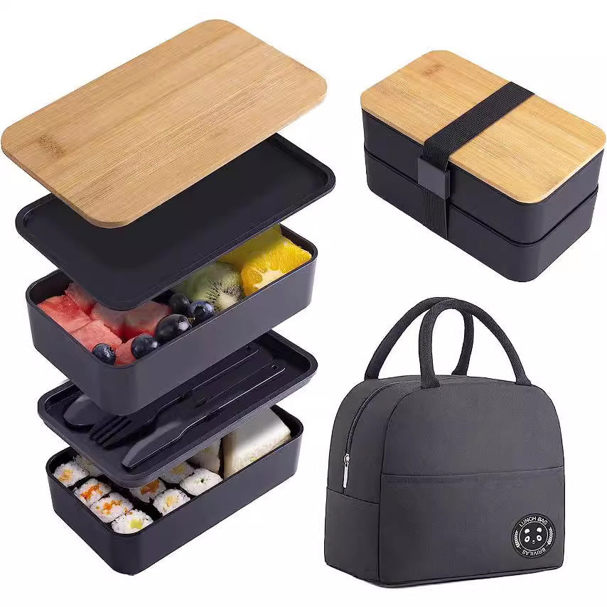 Umweltfreundliche doppellagige Bento-Lunchbox