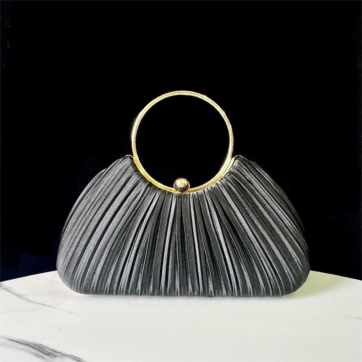 Faltbare Abendhandtasche mit Metallring