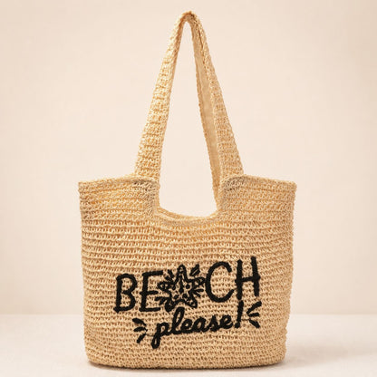 Strandtasche mit Gesticktem Schriftzug Brehn