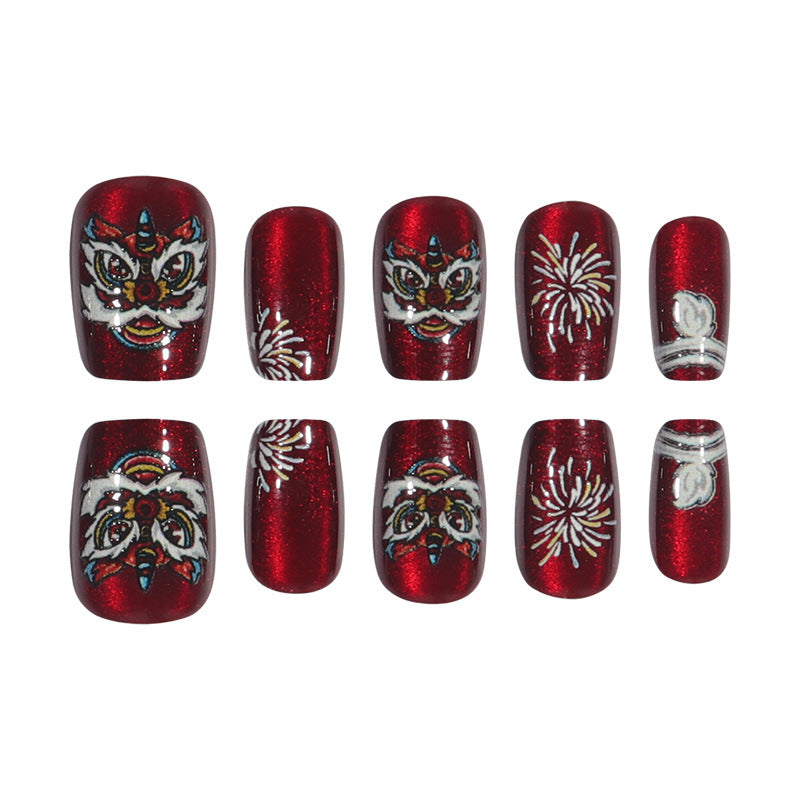 Künstlerisches, urlaubsbezogenes Press-On-Nageldesign Brehn
