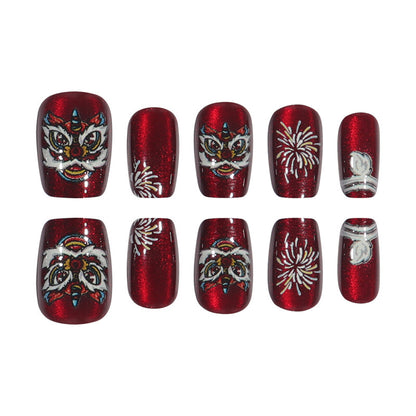 Künstlerisches, urlaubsbezogenes Press-On-Nageldesign Brehn