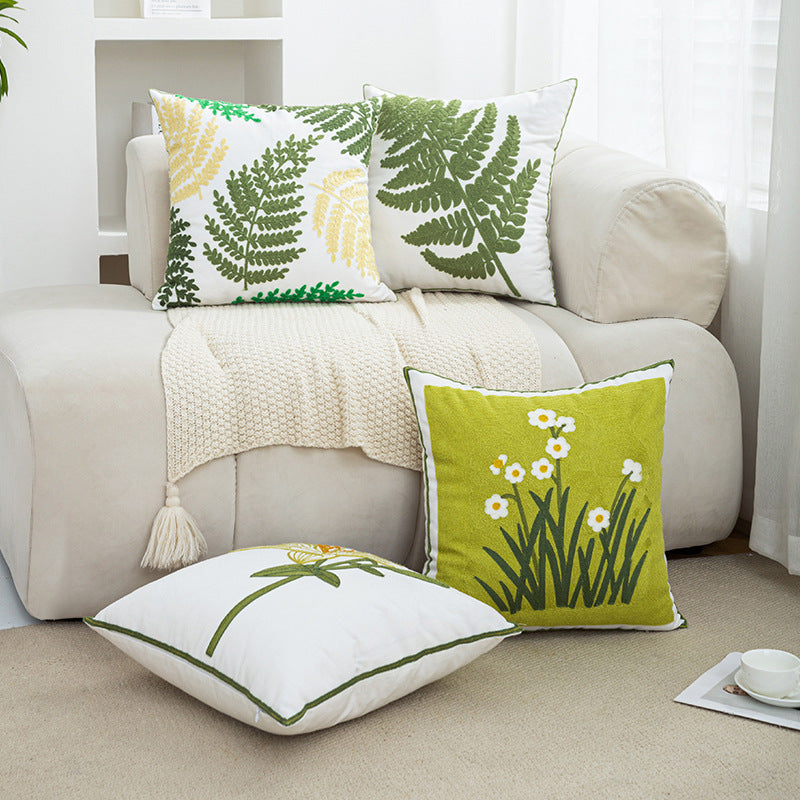 Damen Dekorative Kissenhülle mit feiner Blumenstickerei Brehn