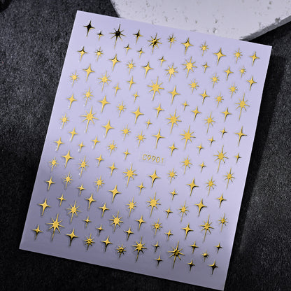 Gold Star Nail Art Dekorationsaufkleber