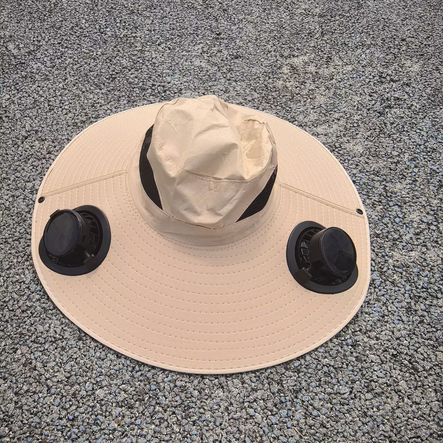 luftgekühlter Sonnenhut mit abnehmbaren USB-Ventilatoren und breitem Nackenschutz Brehn