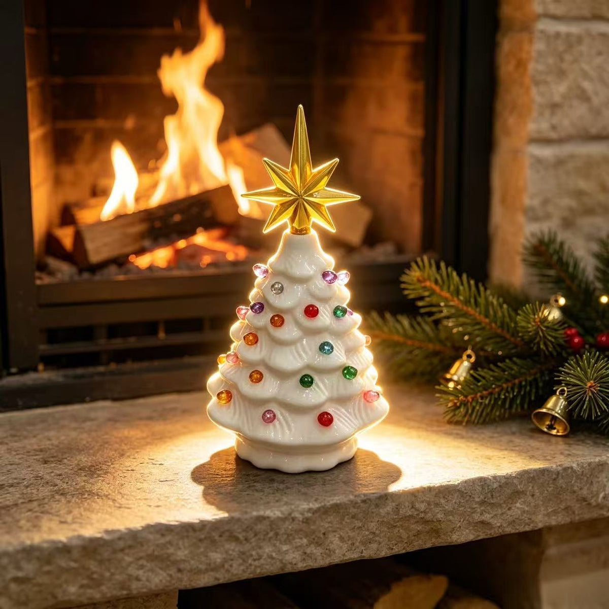 Dekorative Keramische Weihnachtsbaumfigur Brehn