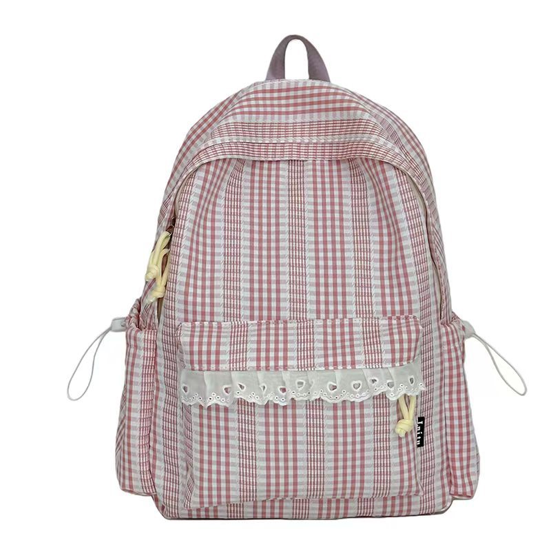 Gingham-Muster Stilvoller Rucksack Brehn