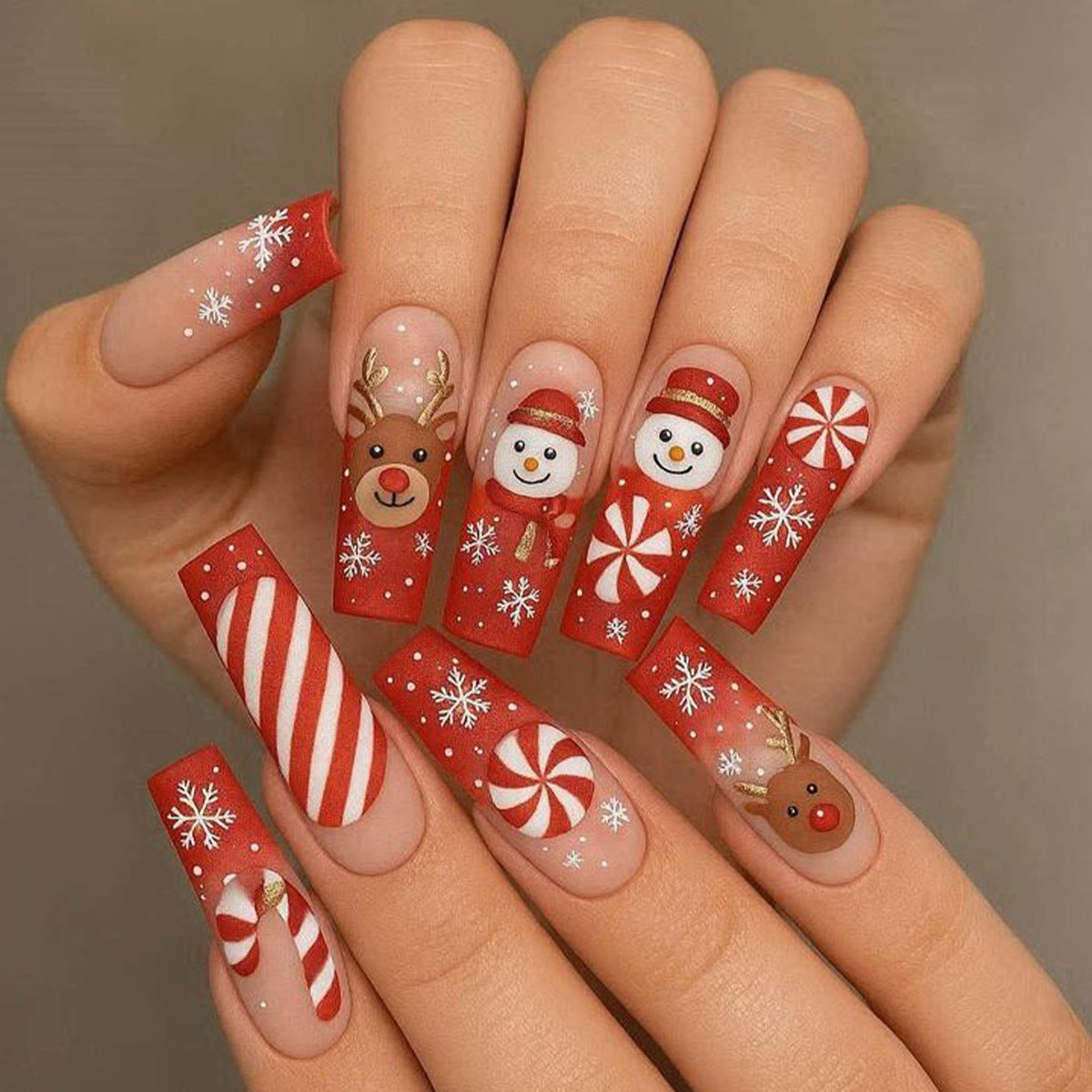 Festliches 3D Holiday Nagelkunst Set Brehn