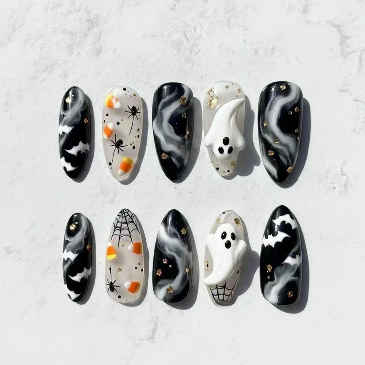 Gothic-Inspirierte Press-On Nail Art Set