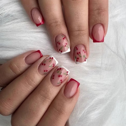 Floral French Tip Nail Art Brehn 1789914984