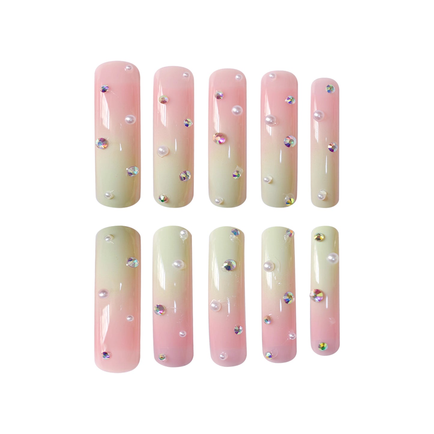 Künstlerische lange press-on Nail Art Brehn