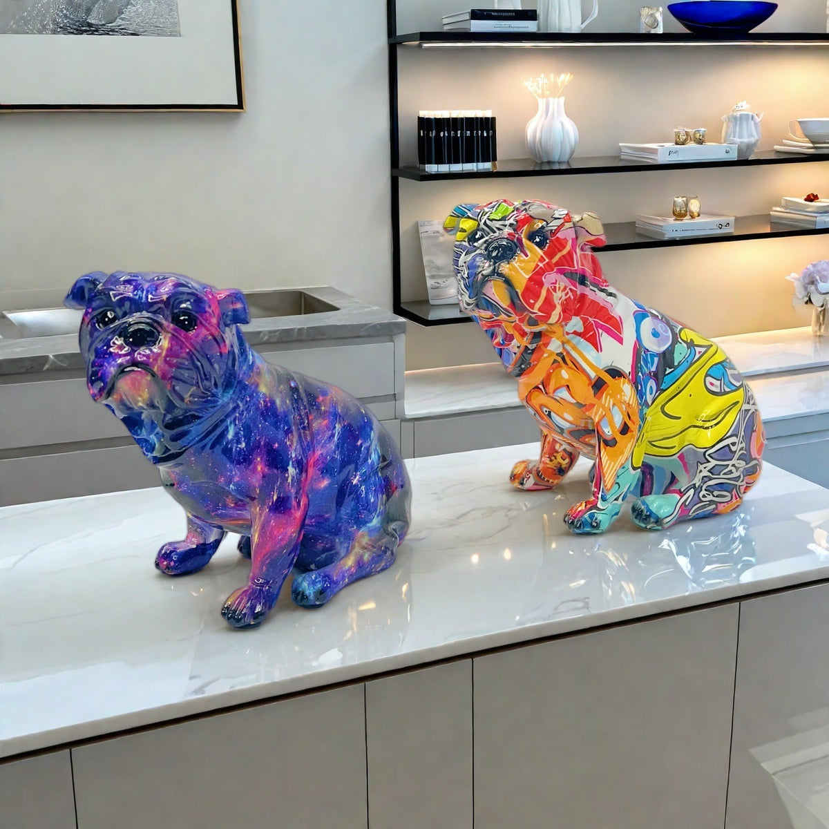 Kunstvolle Bulldoggen Figur Brehn