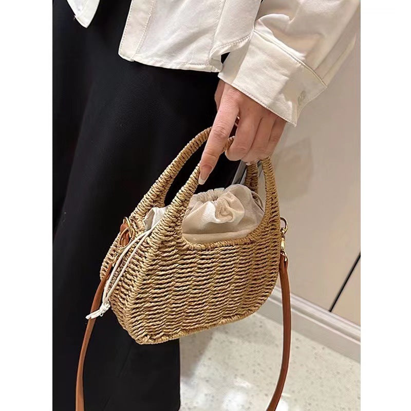 Modische Rattantasche mit Elegantem Lederdetail Brehn