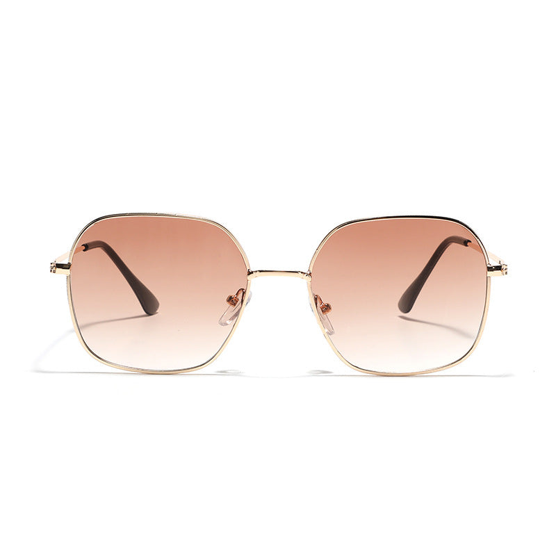 Damen modische quadratische Sonnenbrille mit schmalem Metallrahmen und UV-Schutz Brehn