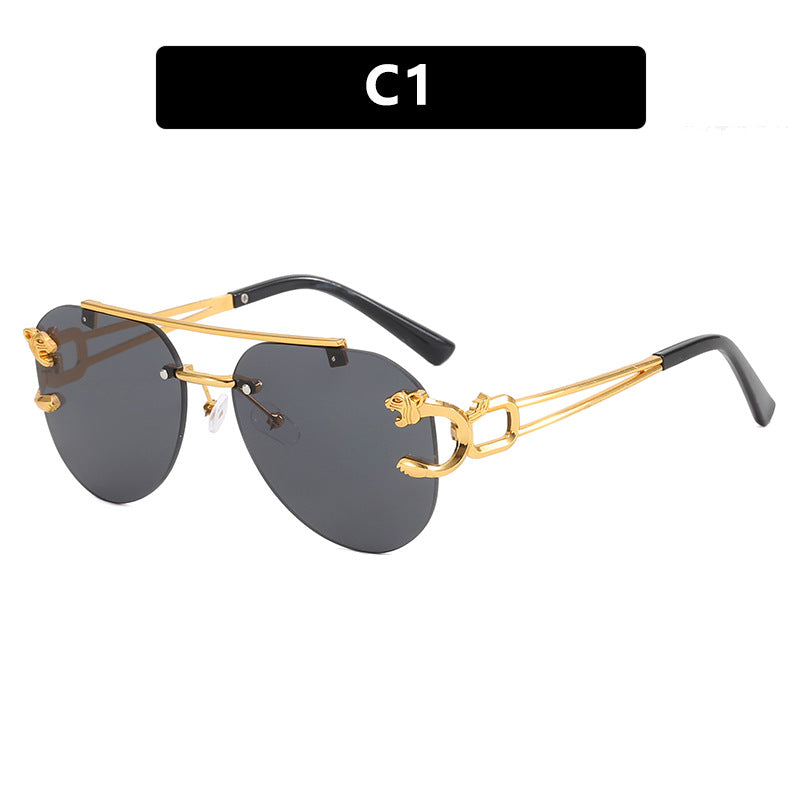 Damen ausgefallene runde Sonnenbrille mit dekorativen Details Brehn