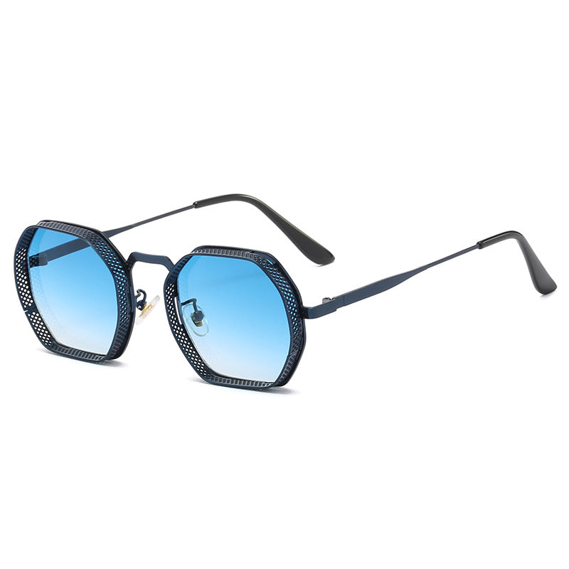 Damen Sonnenbrille mit einzigartigem oktagonalem Metallrahmen Brehn