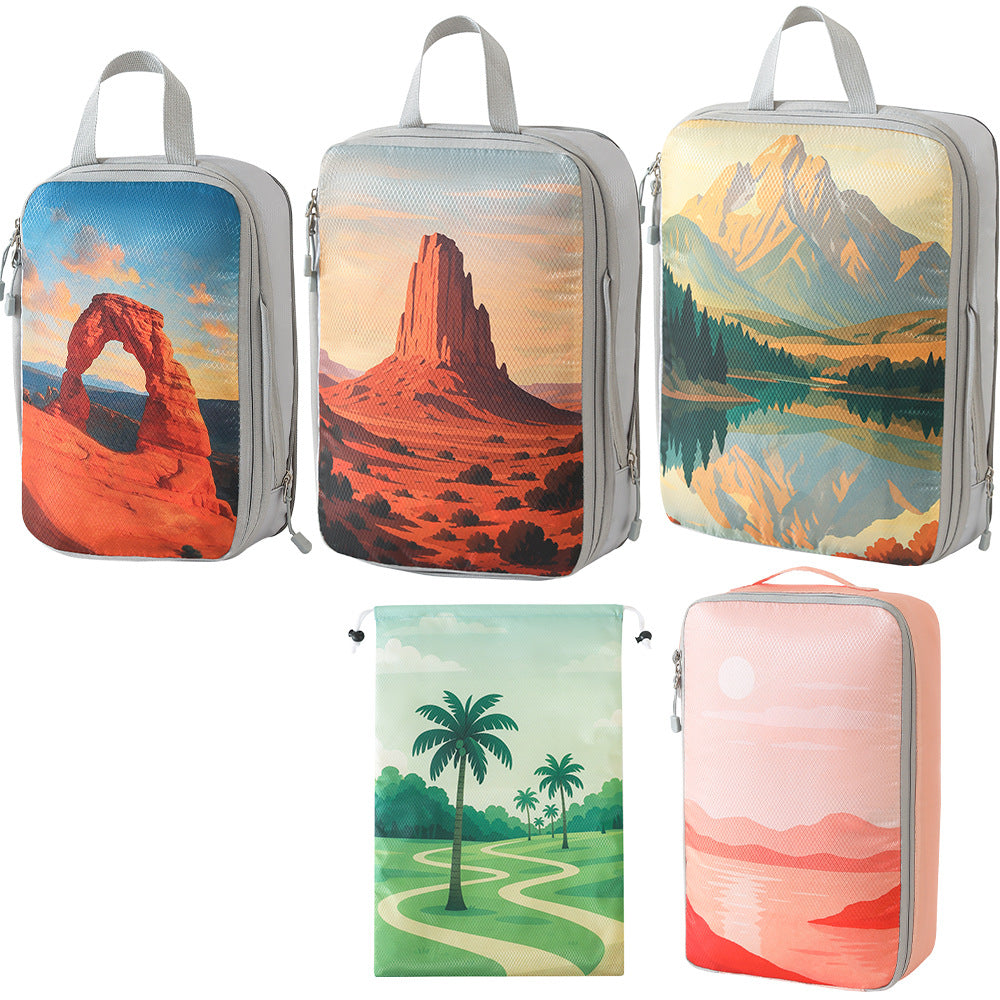 Set Von Reiseorganisatoren Mit Einzigartigen Naturmotiven Brehn
