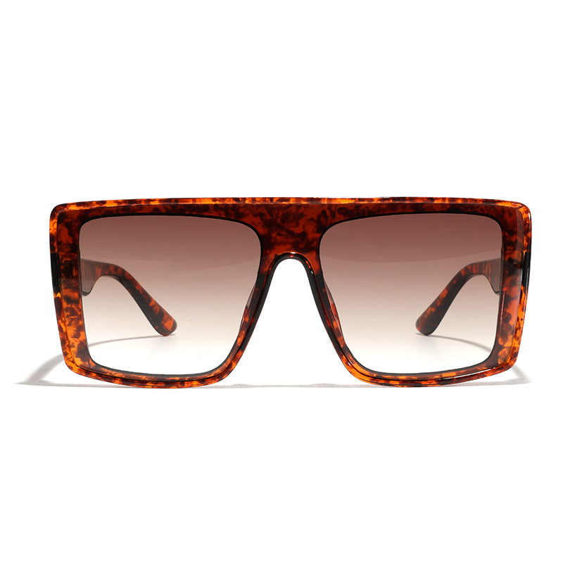 Damen oversized quadratische Sonnenbrille mit luxuriösem Schildpatt-Design Brehn