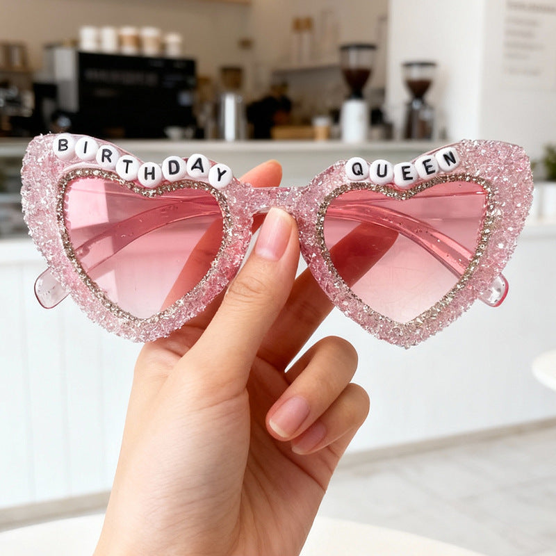 Rhinestone-beschmückte Herz-Sonnenbrille Brehn