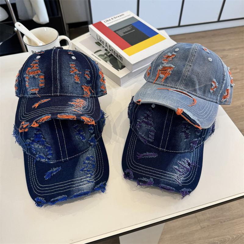 Damen Destroyed Denim Baseball Cap Brehn
