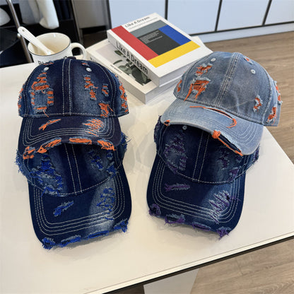 Damen Destroyed Denim Baseball Cap Brehn