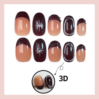 Kunstnagelset mit eleganten Farbverlauf und zarten Verzierungen Brehn