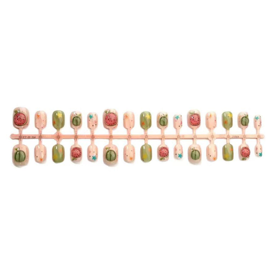 Künstlerisches von Früchten inspiriertes Press-On-Nagelkunstset Brehn