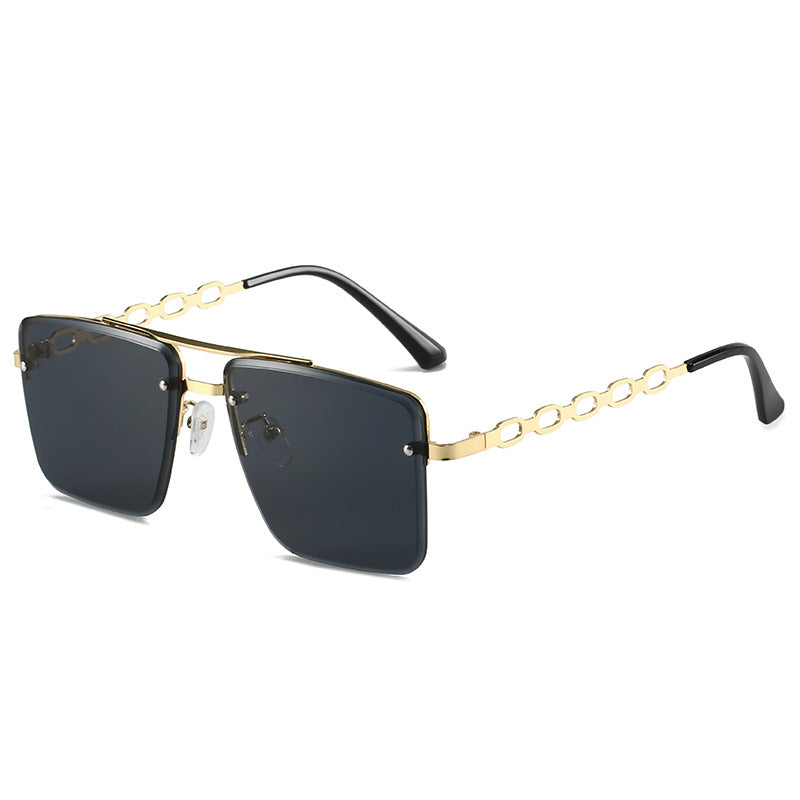 Damen Quadratische Sonnenbrille mit eleganter Kettenstruktur Brehn