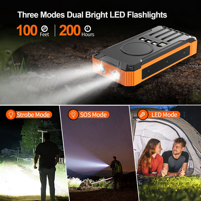 Hochleistungs-Solar-Powerbank mit Doppeltem LED-Licht und Schnellladefunktion Brehn