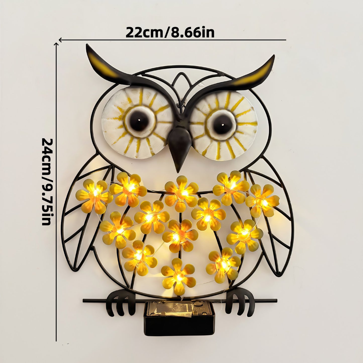 Dekorative Metallbienen-Wandleuchte mit integriertem LED-Lichterkette und Solarmodul Brehn